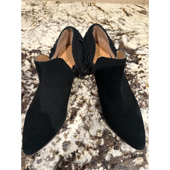 Report Ignatious Suede Fringe Bootie Size 9 Black Ankle Boots Western - Picture 3 of 9